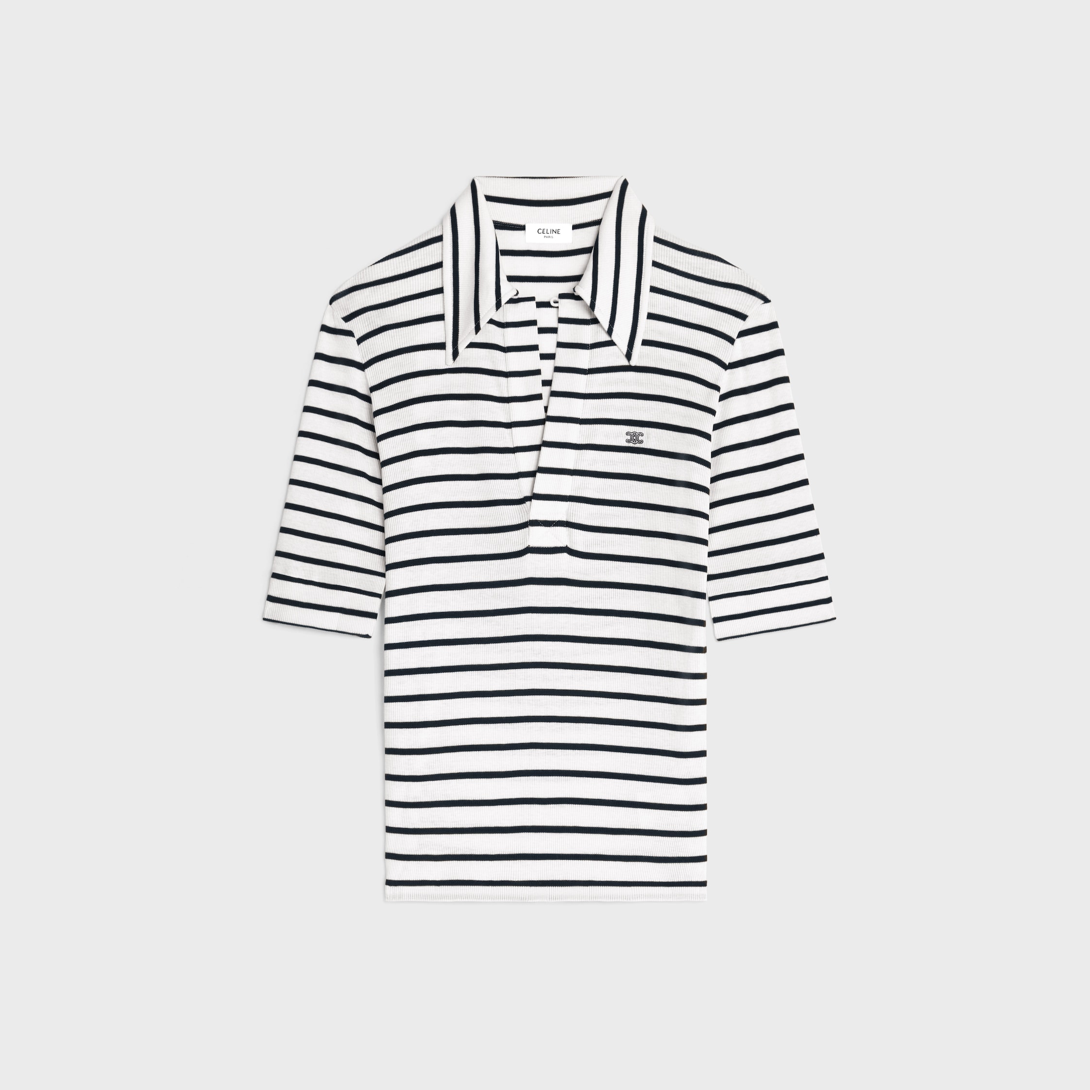CELINE polo shirt IN striped silk jersey