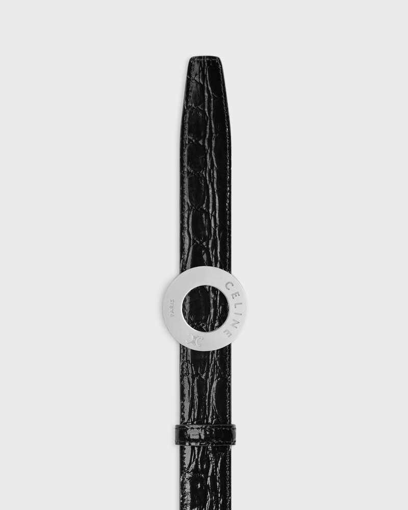 Reversible Strap 25 IN TAURILLON LEATHER AND CROCODILE EMBOSSED CALFSKIN -  -  - 1 | CELINE