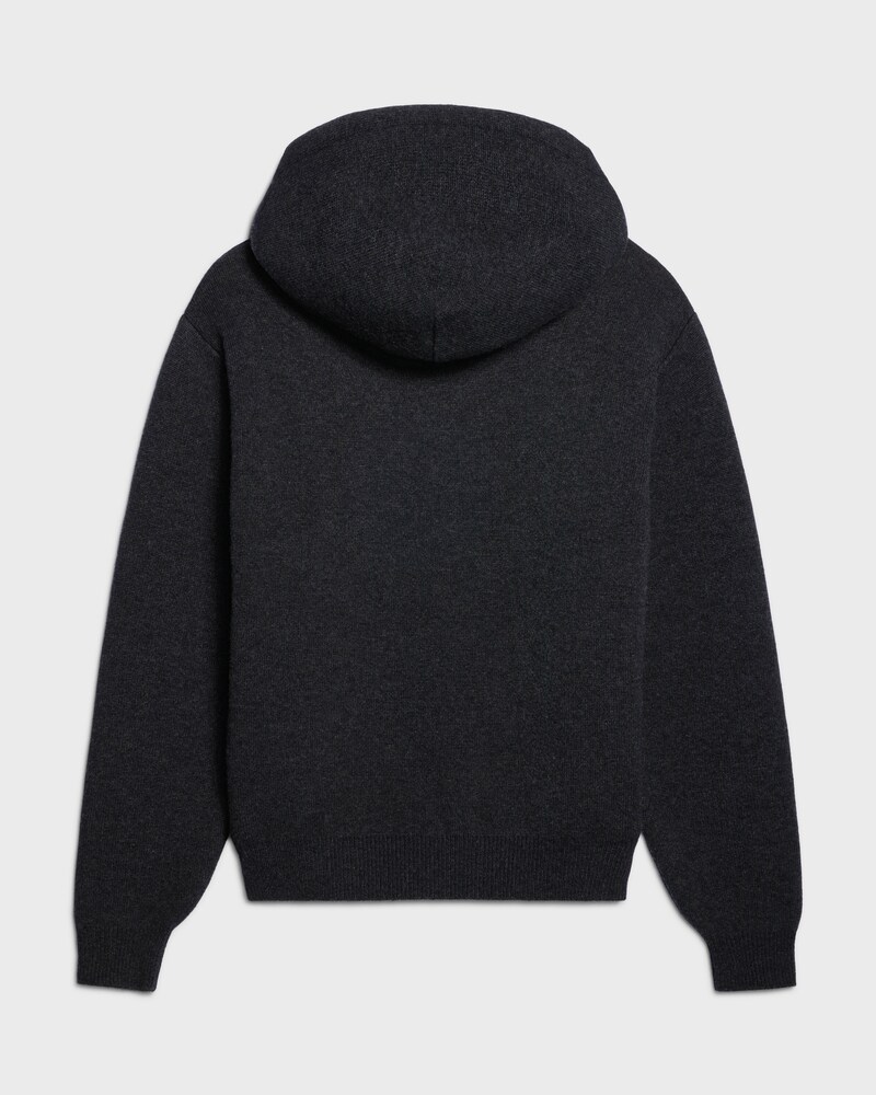 hooded sweater IN cashmere - DARK GREY/ORANGE -  - 1 | CELINE