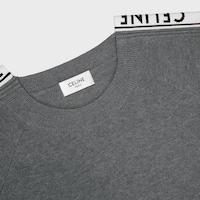 JERSEY CON CUELLO REDONDO DE ALGODÓN - GRIS OSCURO -  - 2 | CELINE