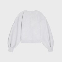 oversized crewneck sweater IN cotton fleece - PALE GREY / DENIM BLUE -  - 2 | CELINE