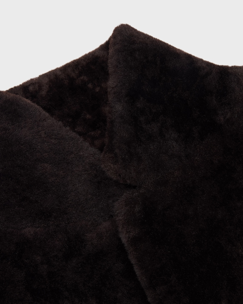 tailoring coat IN Lamb Shearling - EBENE -  - 1 | CELINE