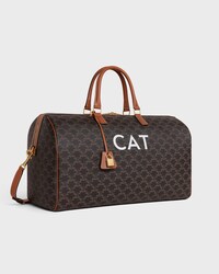 Travel 50 in Triomphe Canvas with Cat Print - TAN - DOG ACCESSORIES - 2 | CELINE
