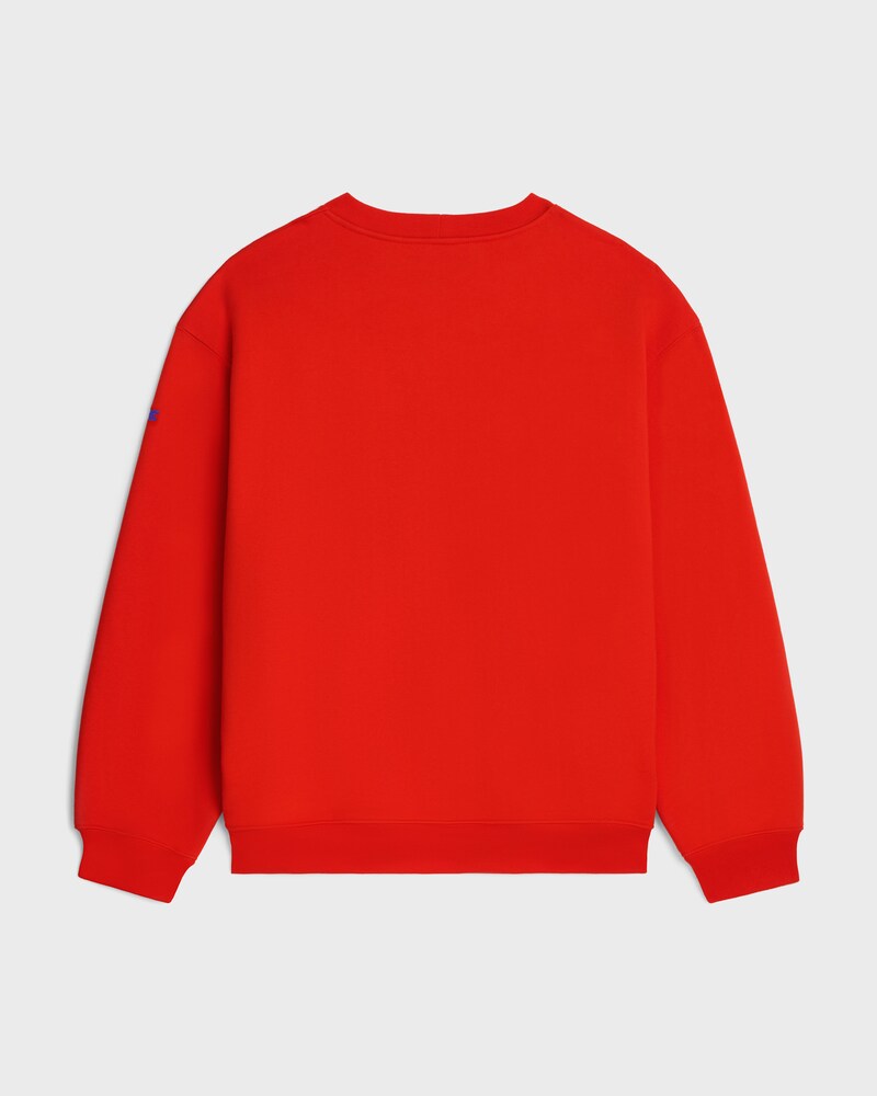 sweatshirt IN cotton fleece - Red cyclist/ bleu denim -  - 1 | CELINE