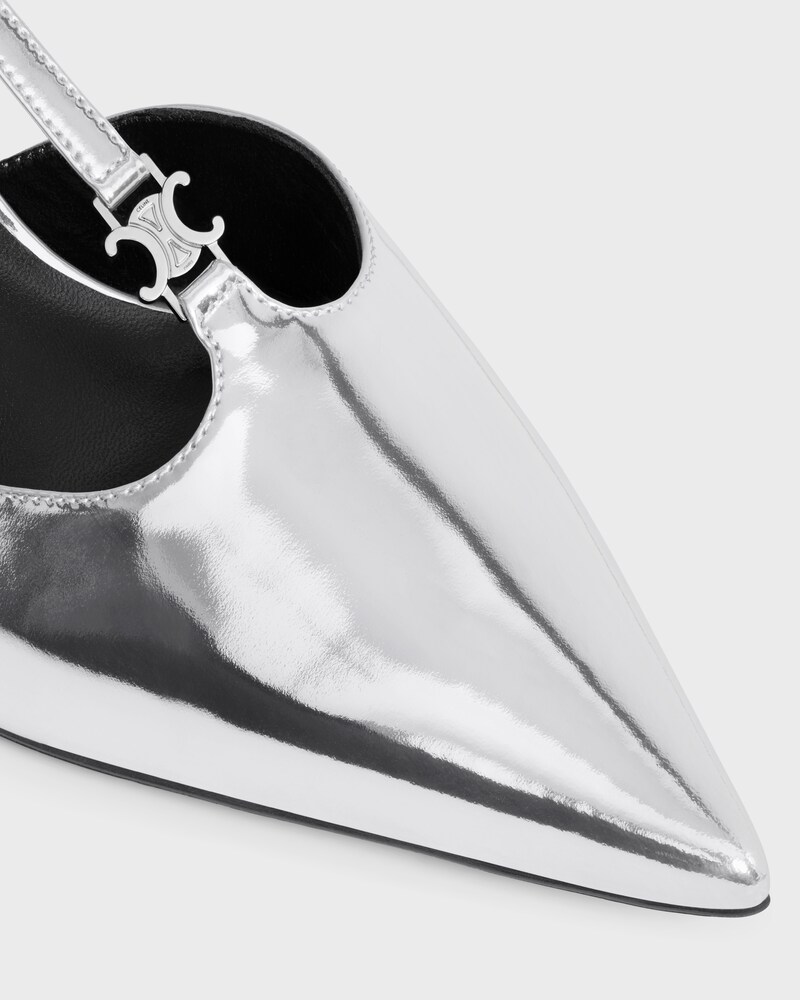CELINE KITTEN T-BAR STRAP PUMP IN Mirror Laminated Calfskin - SILVER -  - 1 | CELINE