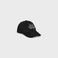 Harry’s Bar richelieu cap IN light cotton twill - BLACK -  - 1 | CELINE