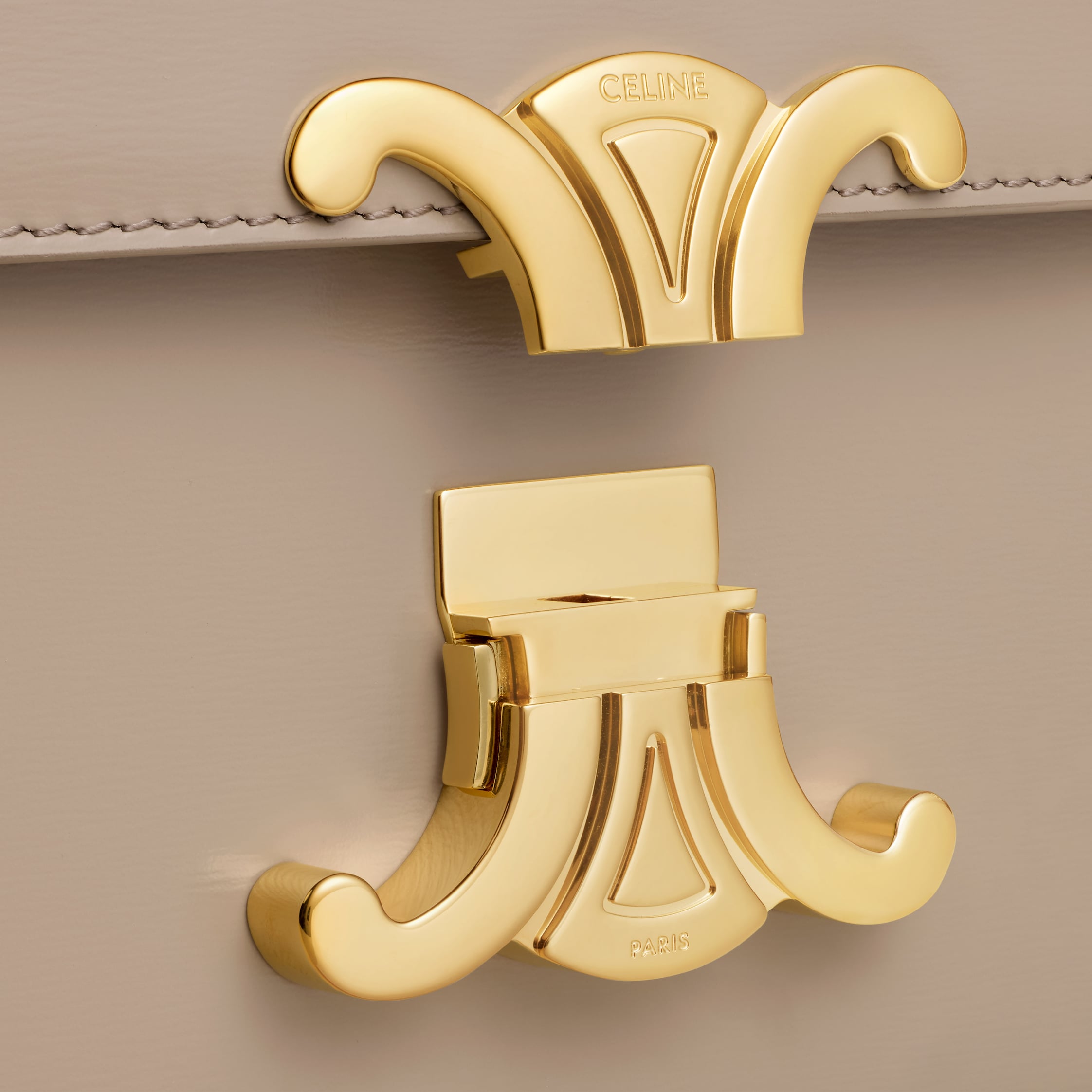 TEEN TRIOMPHE BAG IN SHINY CALFSKIN - SAFARI | CELINE