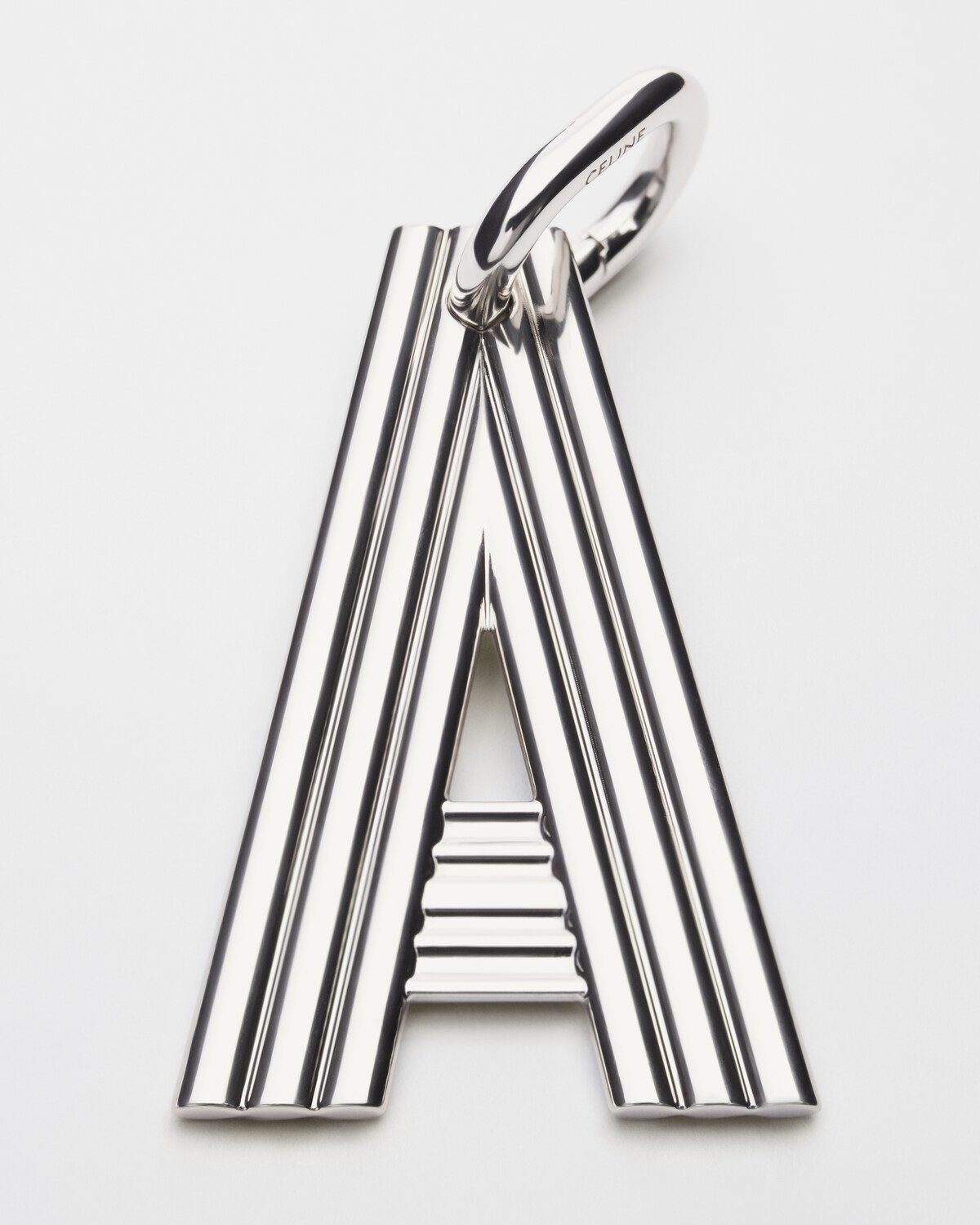 ALPHABET CHARMS A LETTER IN BRASS WITH RHODIUM FINISH - SILVER | CELINE