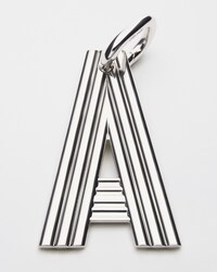 ALPHABET CHARMS A LETTER IN BRASS WITH RHODIUM FINISH - SILVER - CHARMS - 1 | CELINE