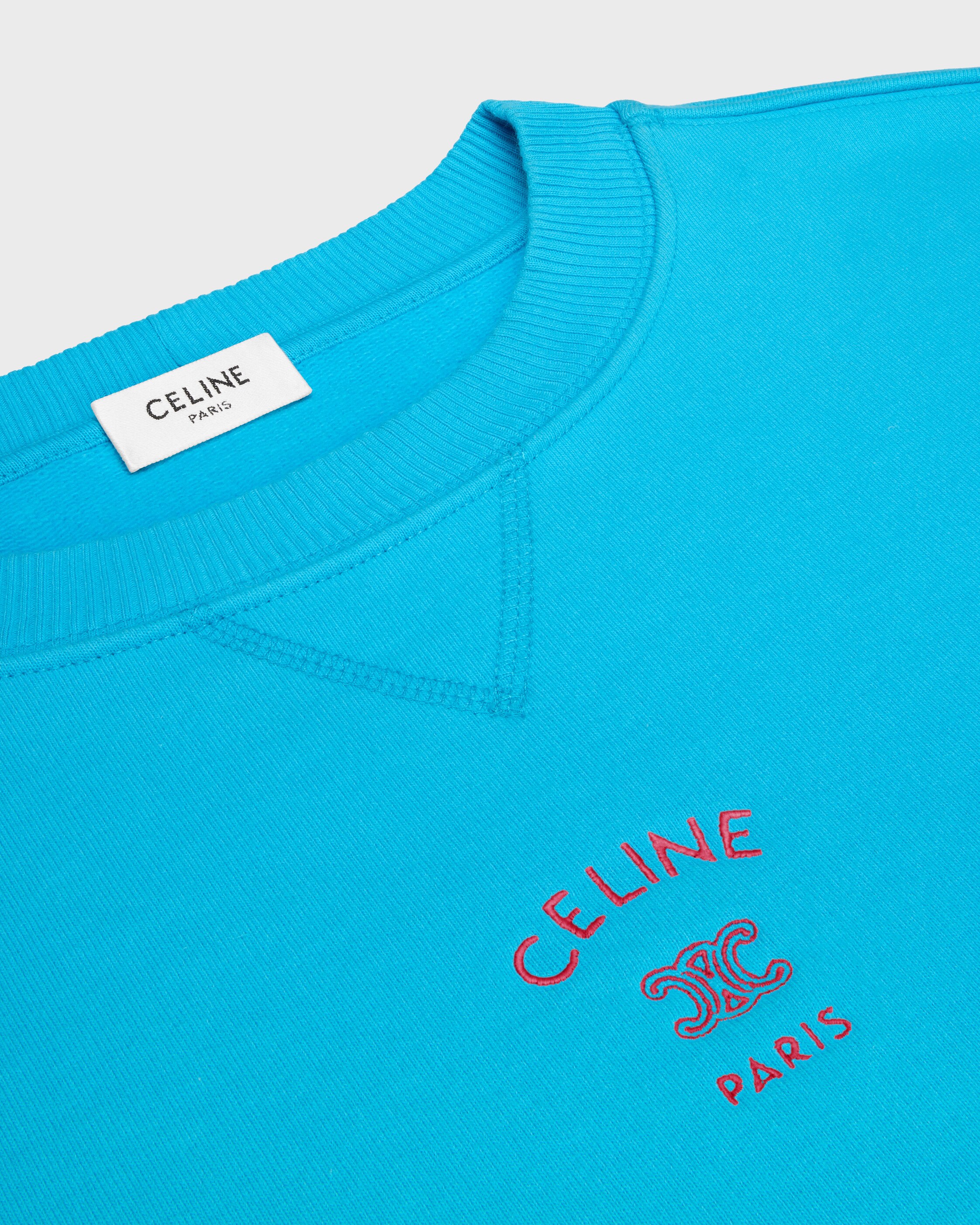 loose sweatshirt IN cotton fleece - MICKEY BLUE / WHITE | CELINE