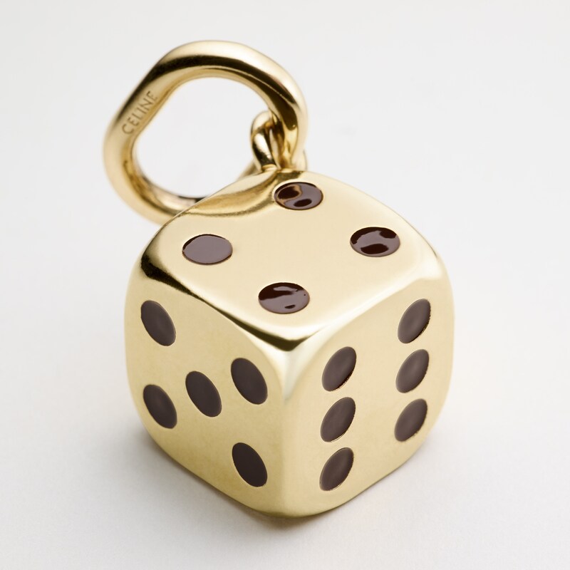 D&eacute; Triomphe Celine Charms en &eacute;mail et Aluminium - Dor&eacute; / Marron Fonc&eacute; - CHARMS - 1 | CELINE