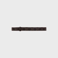 CORREA REVERSIBLE 25 MM DE PIEL TAURILLON Y LONA TRIOMPHE - NEGRO -  - 2 | CELINE