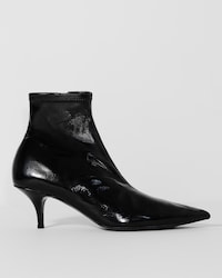 SOCK BOOTIE IN SHINY LAMBSKIN - BLACK -  - 1 | CELINE