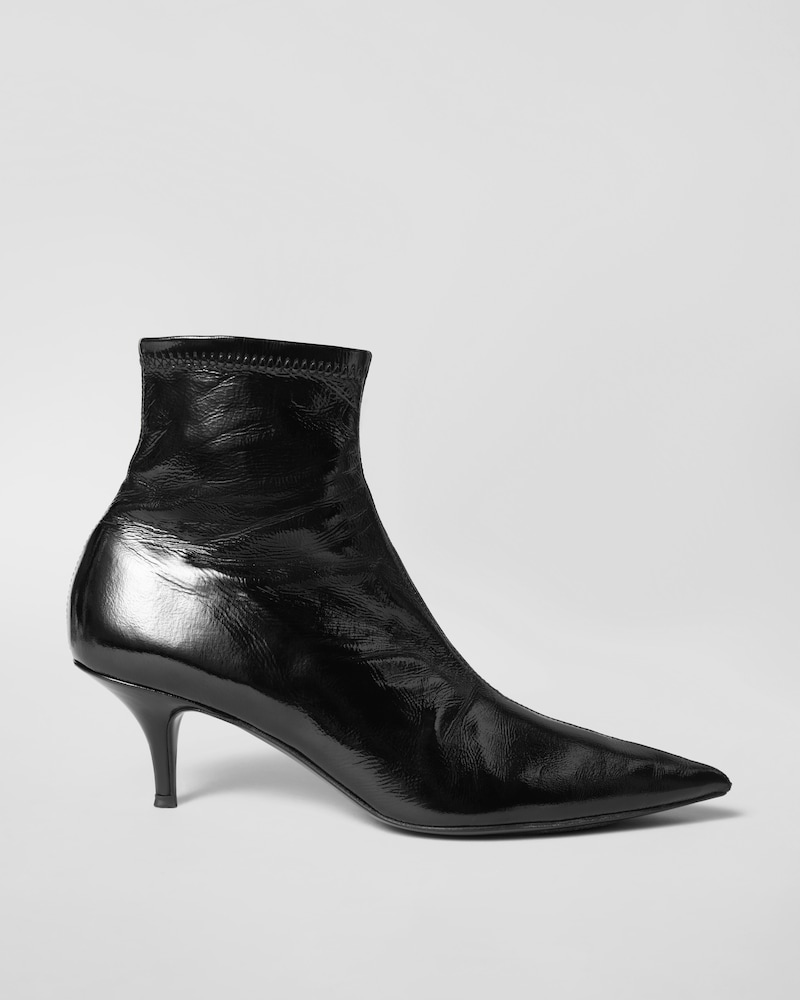 SOCK BOOTIE IN SHINY LAMBSKIN - BLACK -  - 1 | CELINE