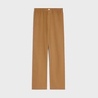 PANTALONES DE ALGODÓN Y TEJIDO DE LINO - CASTAÑO -  - 1 | CELINE