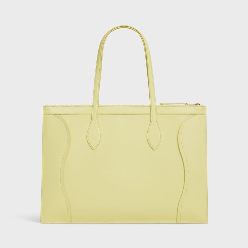 FLAT LUGGAGE光面牛皮革手袋 - 柑橘色 - LUGGAGE - 1 | CELINE