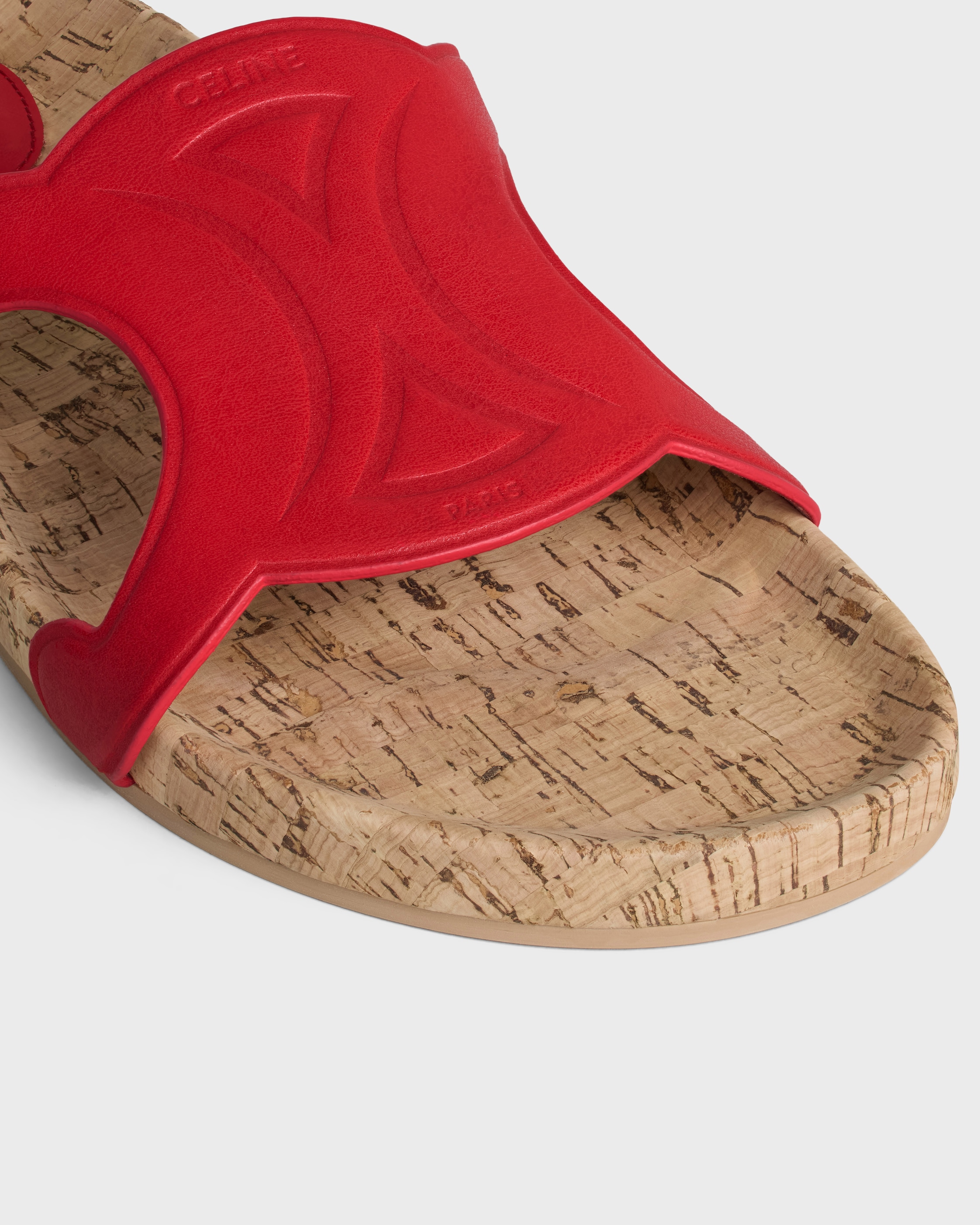 TRIOMPHE SLIDE IN SHINY CALFSKIN - ULTRA RED | CELINE