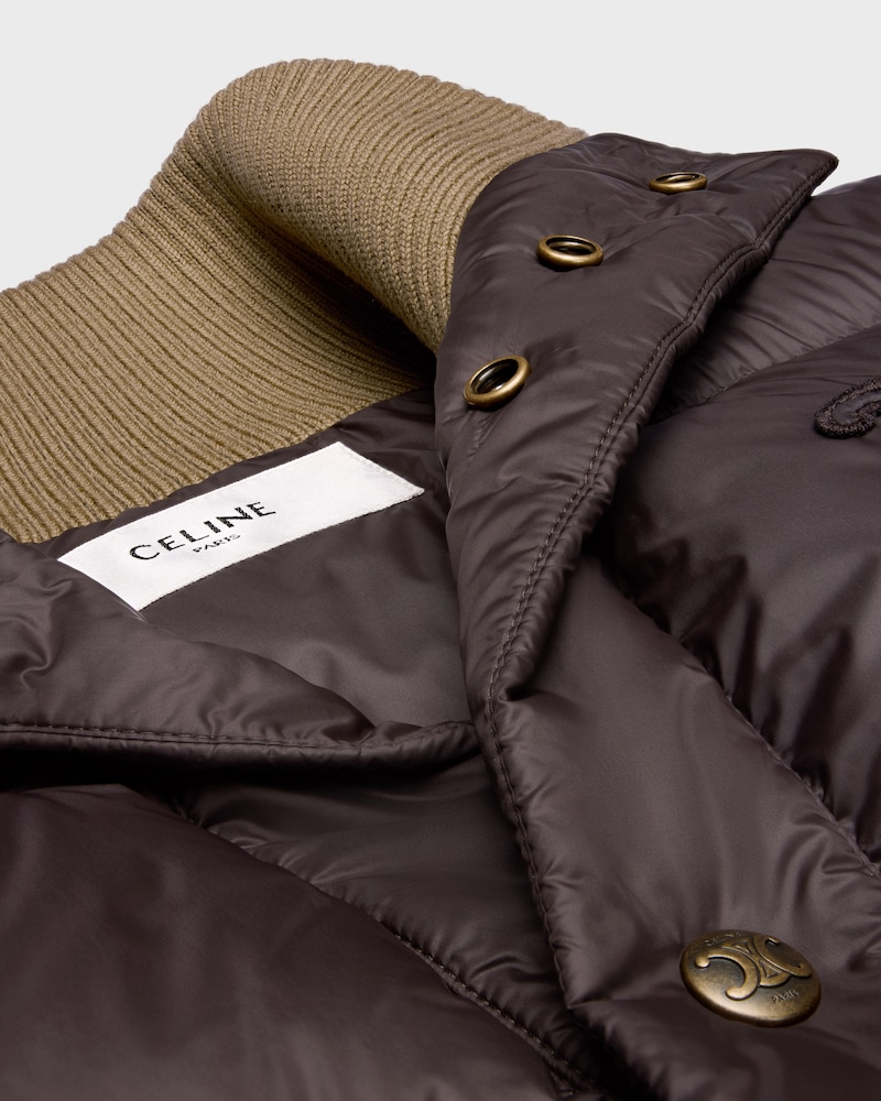 sleeveless puffer jacket IN light nylon - BROWN -  - 1 | CELINE