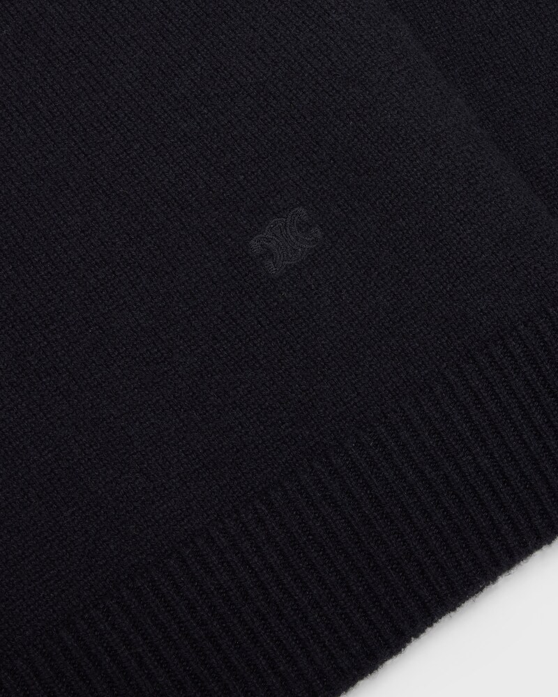 TRIOMPHE V-NECK SWEATER IN HERITAGE CASHMERE - BLACK -  - 1 | CELINE