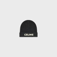 celine beanie in ribbed wool - ANTHRACITE -  - 1 | CELINE