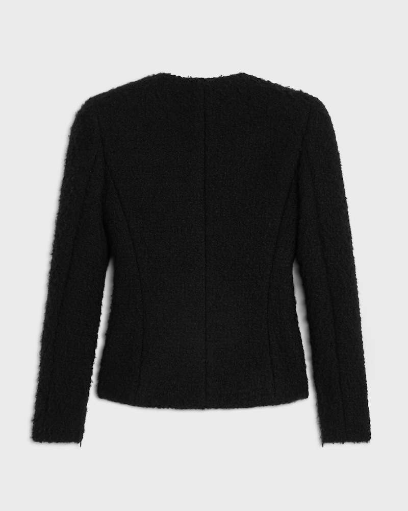 jacket IN cashmere and wool natté - BLACK -  - 1 | CELINE