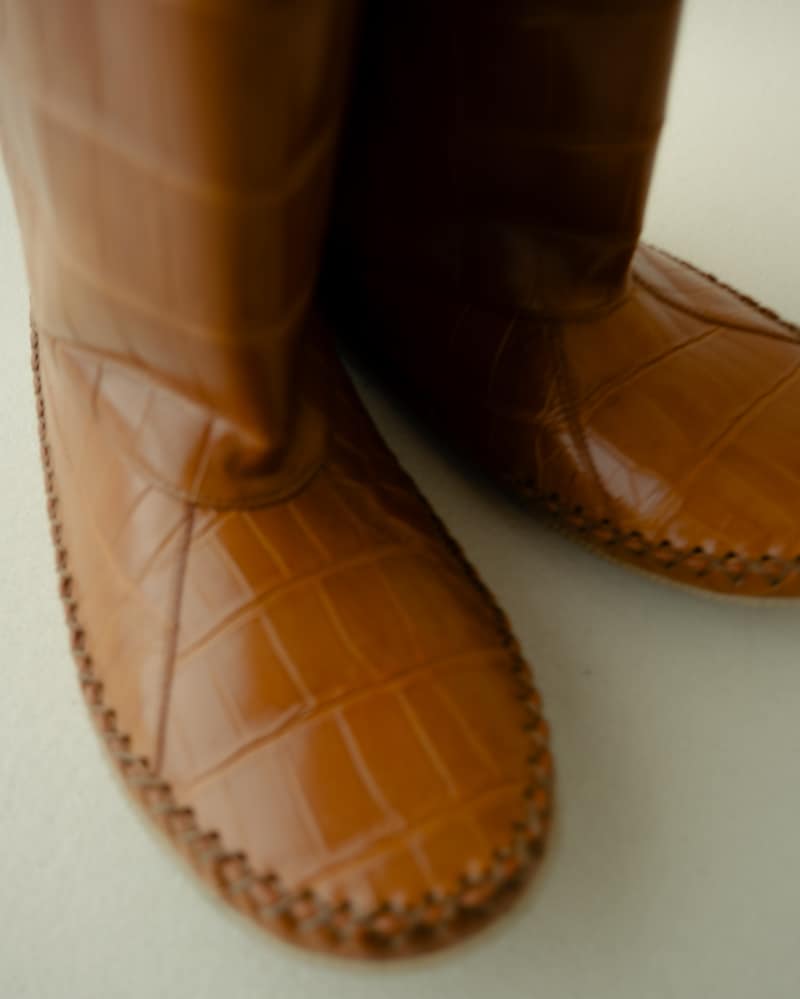 FLEX MID BOOT IN CROCODILE STAMPED CALFSKIN - TAN -  - 1 | CELINE