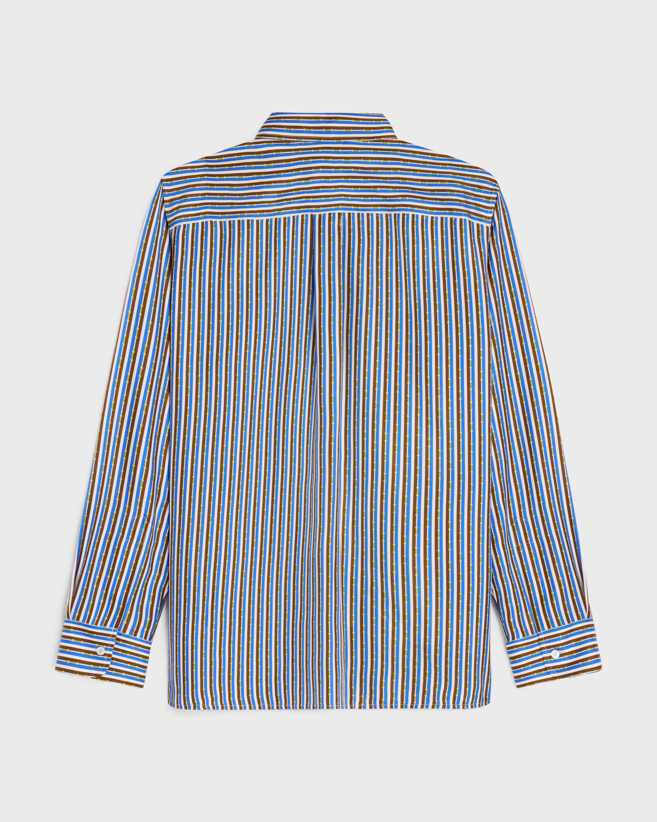 oversized shirt IN silk twill - BLUE/BROWN/IVORY | CELINE