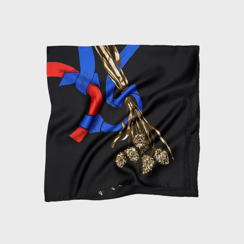 square IN silk twill - NOIR/MULTICOLORE -  - 1 | CELINE
