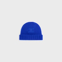 triomphe beanie IN cashmere and silk - BLEU ROI -  - 1 | CELINE