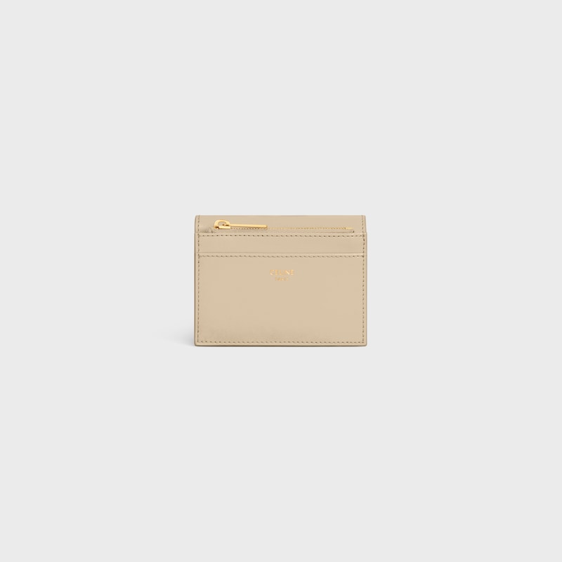 COMPACT WALLET WITH COIN TRIOMPHE IN Shiny calfskin - DEEP IVORY - WALLETS - 1 | CELINE