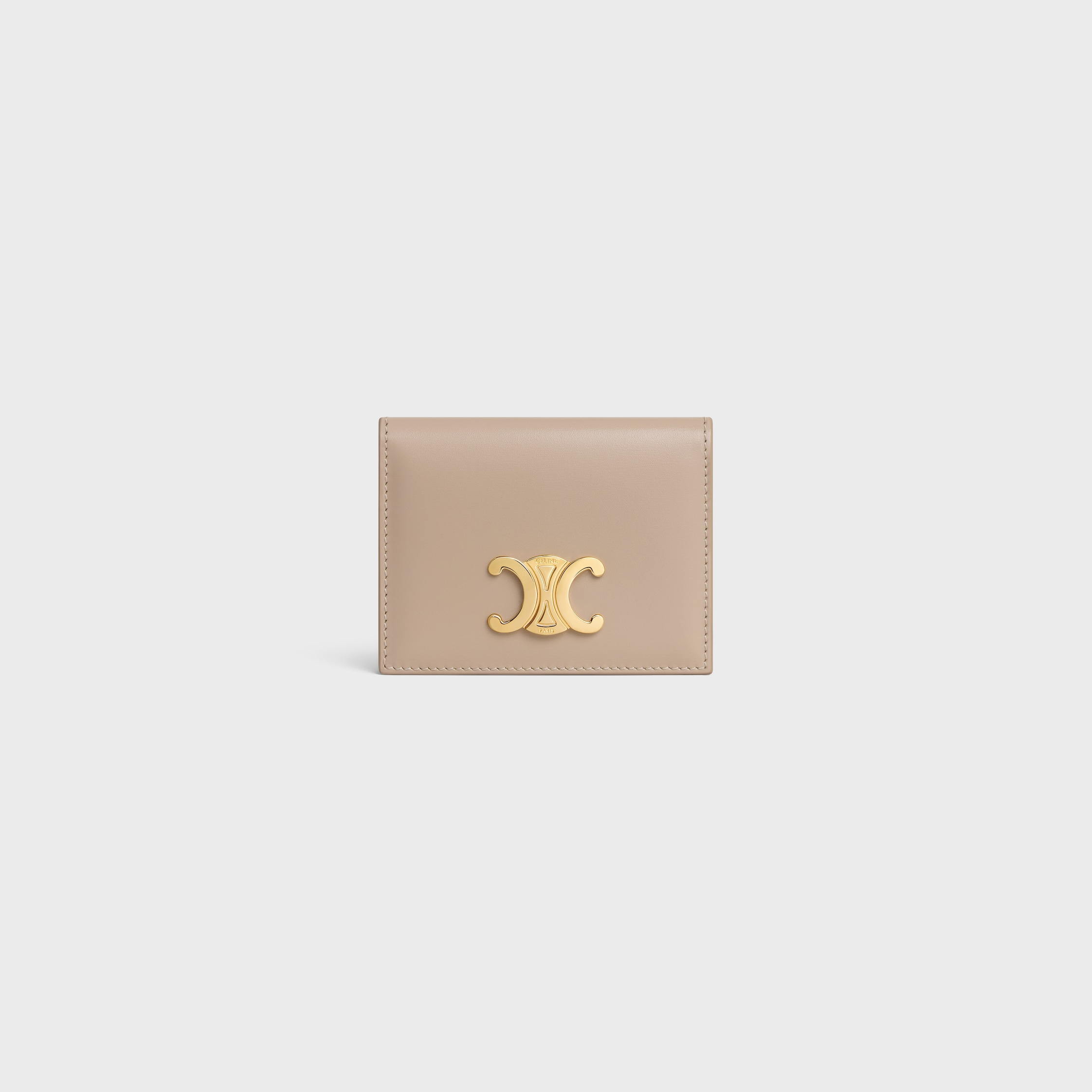 CELINE BI-FOLD CARD HOLDER TRIOMPHE IN Shiny calfskin