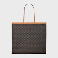 LARGE FLAT SHOPPER IN TRIOMPHE CANVAS - MIEL - TRIOMPHE CANVAS - 1 | CELINE