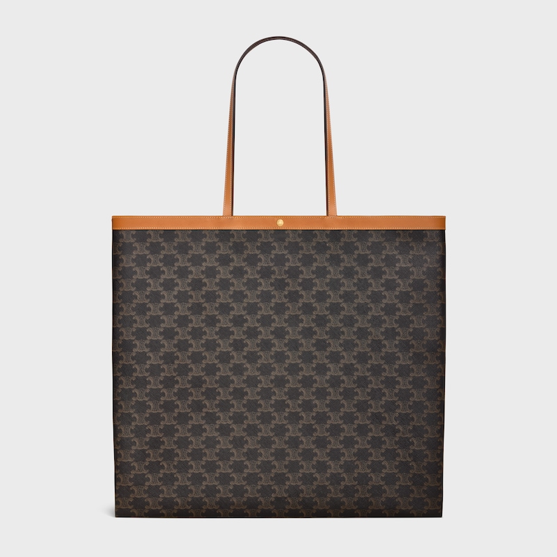 LARGE FLAT SHOPPER IN TRIOMPHE CANVAS - MIEL - TOTE BAGS - 1 | CELINE