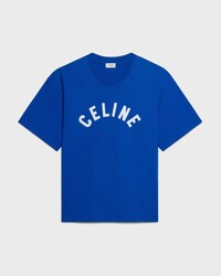 t-shirt IN cotton jersey - ROYAL BLUE / OFF WHITE -  - 1 | CELINE