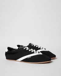 THE FLAT SNEAKER IN SUEDE CALFSKIN AND LAMBSKIN - BLACK -  - 2 | CELINE