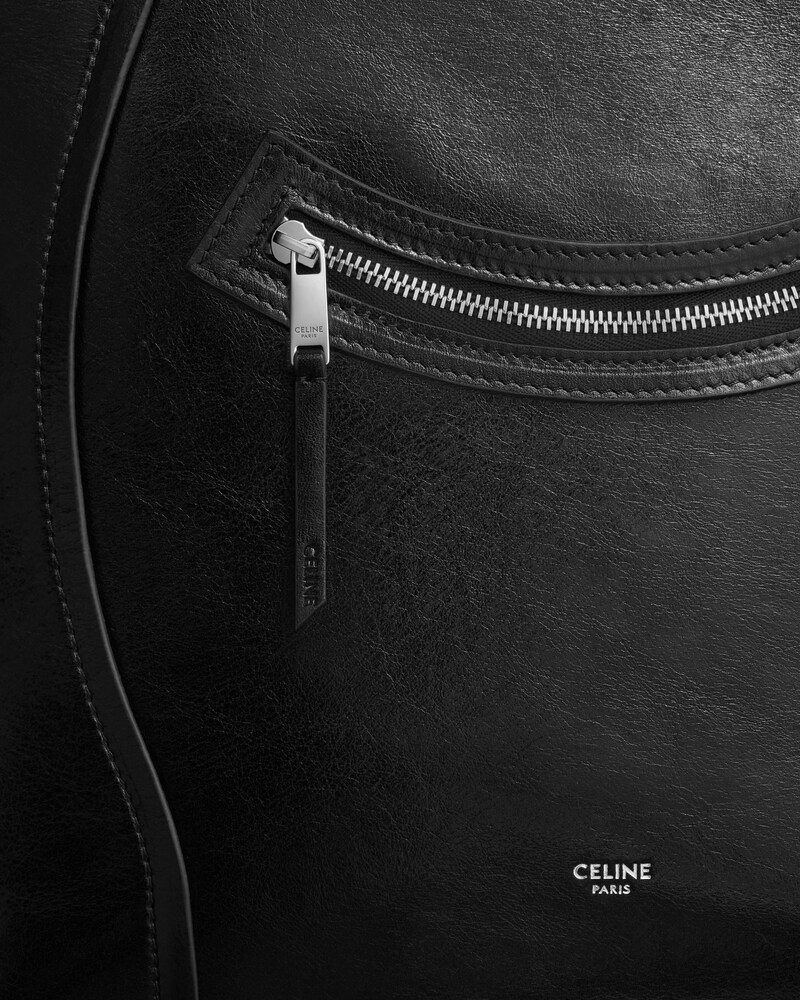 VERTICAL CABAS SMILE LUGGAGE IN SHINY CALFSKIN - BLACK - TOTE BAGS - 1 | CELINE