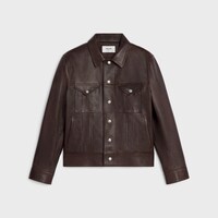 trucker jacket IN LAMBSKIN - DARK BROWN -  - 1 | CELINE