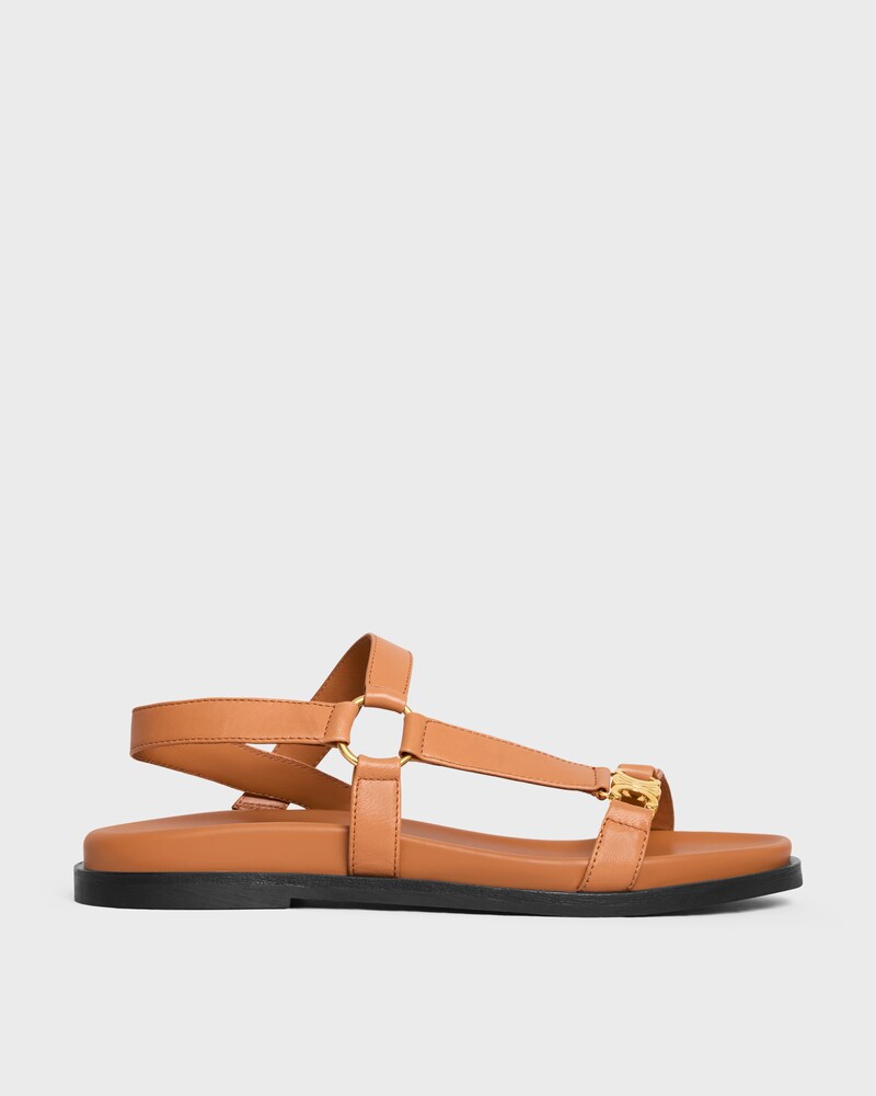 MAUD SANDAL WITH TRIOMPHE IN CALFSKIN - LIGHT CARAMEL -  - 1 | CELINE