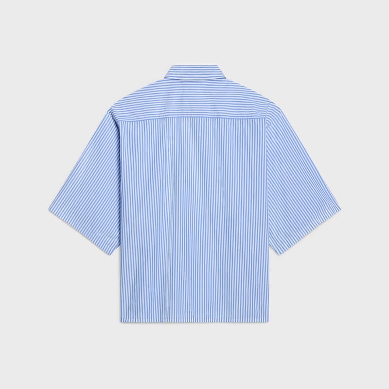 chemise scout popeline coton rayé - CRAIE/BLEU CIEL -  - 1 | CELINE