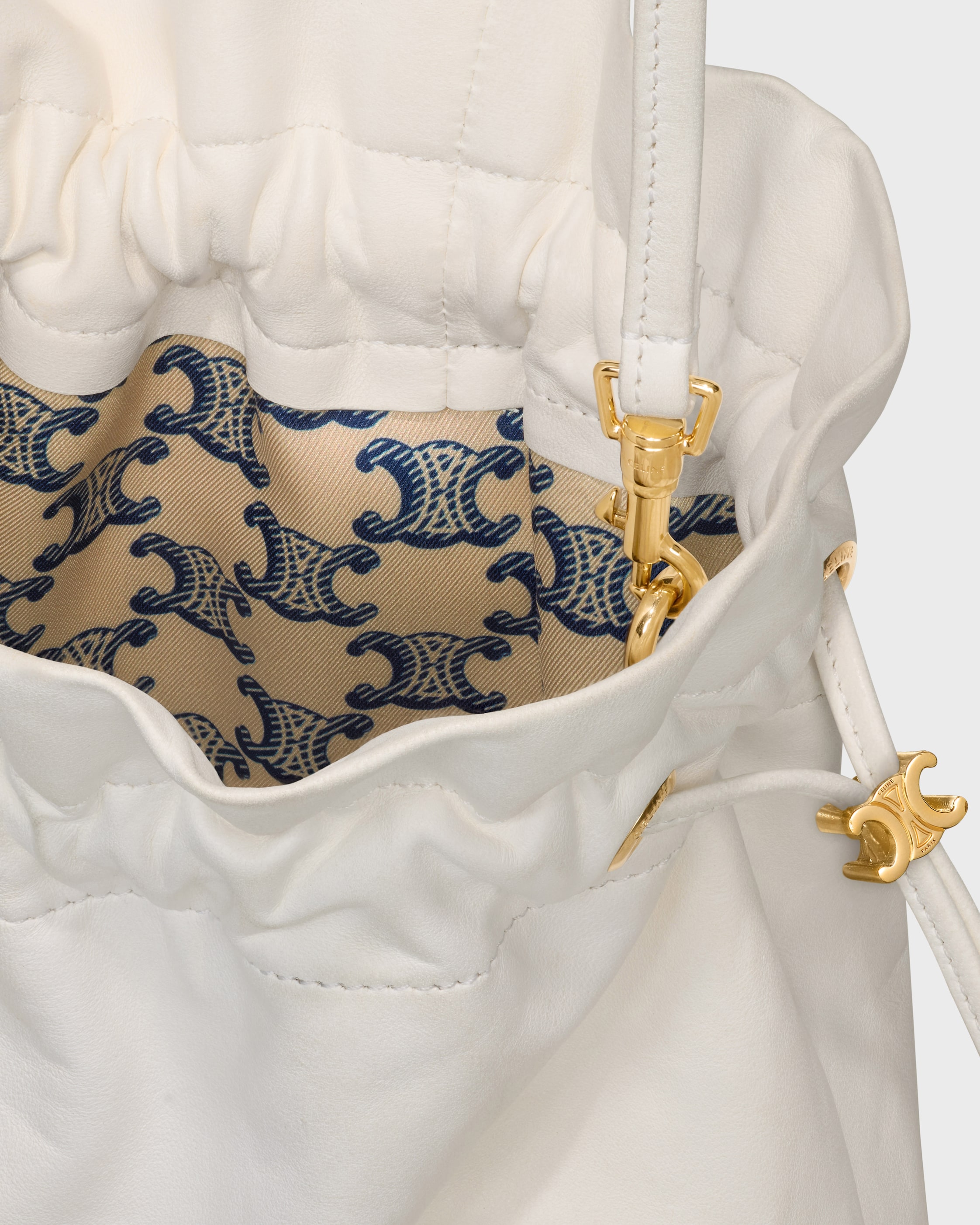 SMALL CRYSTAL POUCH IN LAMBSKIN - RICE | CELINE
