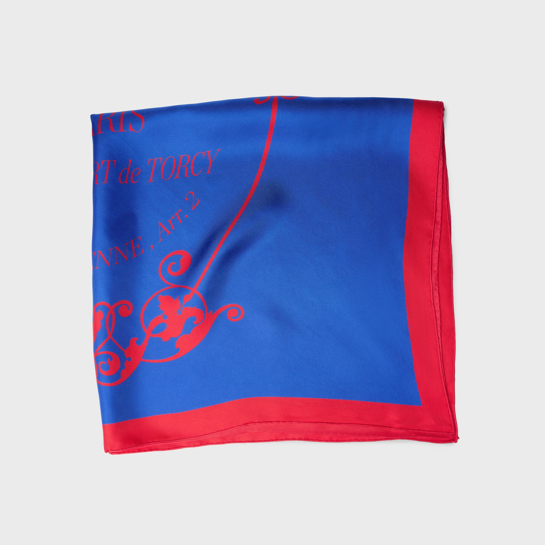 SQUARE IN BLASON COLBERT SILK TWILL - RED/BLUE | CELINE