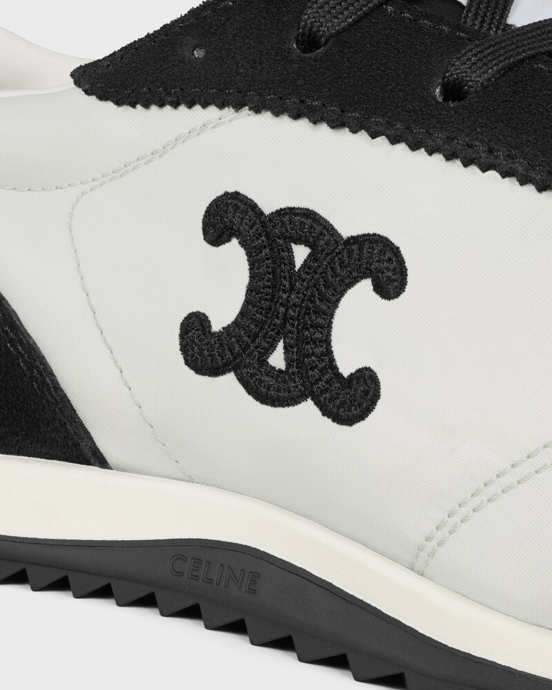 SNEAKER RACER EN NYLON, CUIR DE VEAU VELOURS ET CUIR DE VEAU - GRIS/NOIR -  - 1 | CELINE