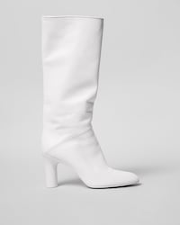 TUBE HIGH BOOT IN CALFSKIN - WHITE -  - 1 | CELINE