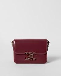 TEEN TRIOMPHE BAG IN SHINY CALFSKIN WITH ENAMEL CLOSURE - SYRAH - EVENING - 1 | CELINE