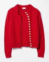 CONJUNTO DE CÁRDIGAN DE CACHEMIRA HERITAGE - ROJO -  - 1 | CELINE