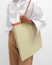 LARGE FLAT SHOPPER em Triomphe Canvas - SANDCASTLE / SOFT LIME - TOTE BAGS - 2 | CELINE