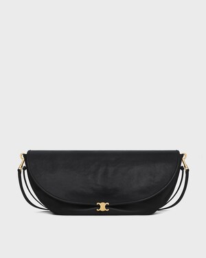 HALFMOON WEICHE TRIOMPHE TASCHE AUS WEICHEM, GL&Auml;NZENDEM LAMMLEDER - SCHWARZ - SOFT TRIOMPHE - 1 | CELINE