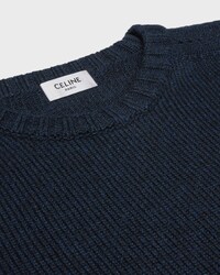crewneck sweater IN SEAMLESS CASHMERE - NAVY -  - 2 | CELINE