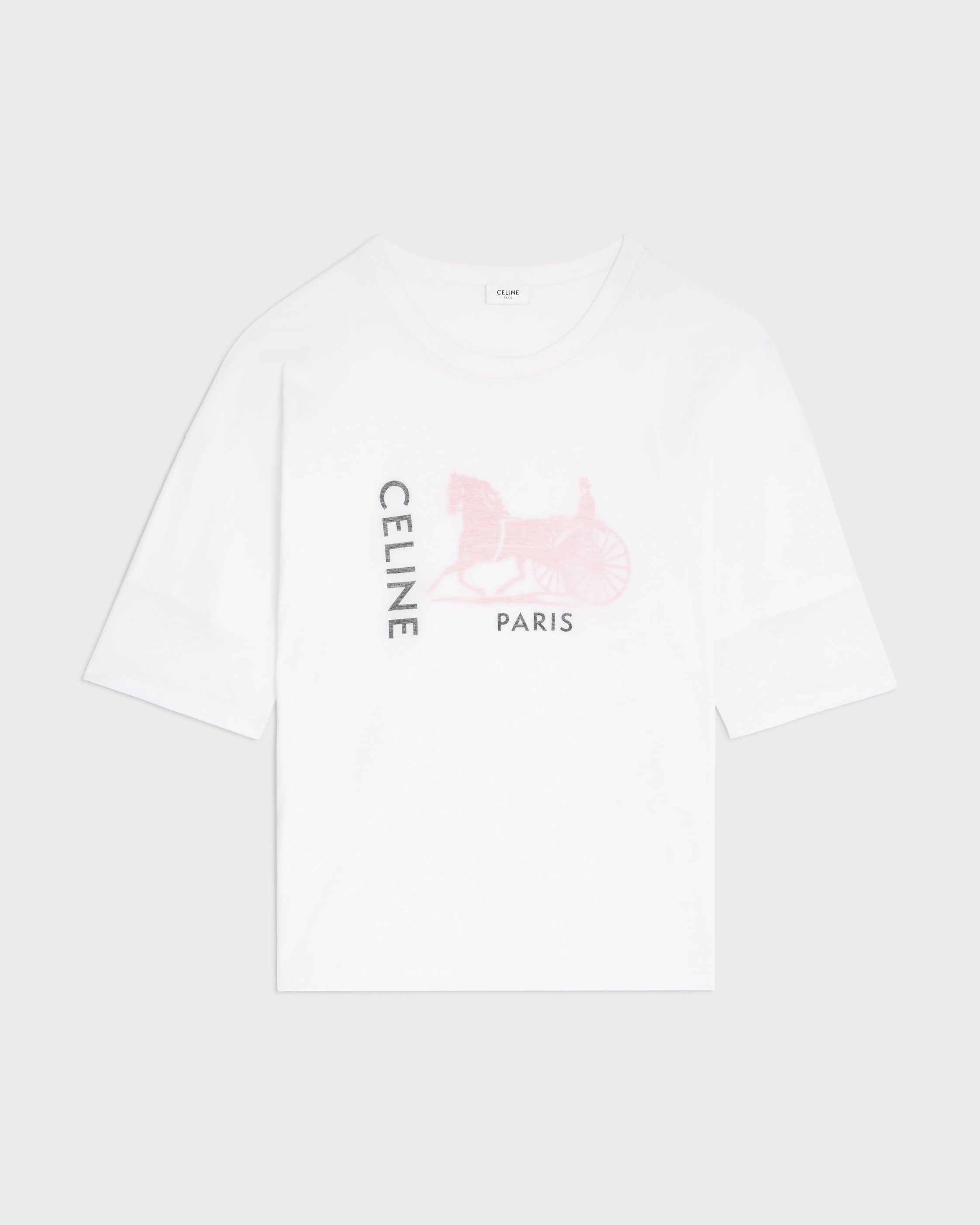 double-layers t-shirt IN FINE COTTON JERSEY - WHITE/BLACK/RED | CELINE
