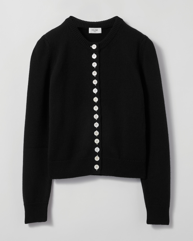 cardigan twinset cachemire héritage - Noir -  - 1 | CELINE